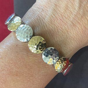 John Hardy Palu 18K Yellow Gold & Sterling Silver Dot Cuff Bracelet